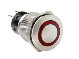 Tlačítko startovací LED 12 i 24V, 5A červené