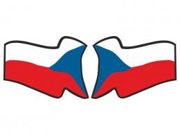 Samolepka rozevlátá vlajka Česká republika 22 cm