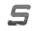 Znak písmeno "S" samolepící 3D PLASTIC chromovaný