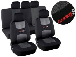 Potahy sedadel CARBON DARK pro airbag sada 9 kusů