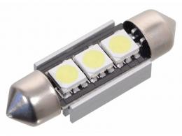 Žárovka LED 12V sufit SV8.5 x 36 mm 3 SMD LED s rezistorem CAN-BUS ready bílá