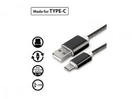 Kabel nabíjecí i datový USB na USB-C černý WG