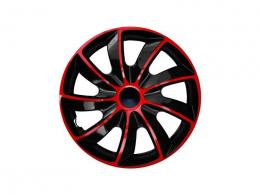 Kryty kol 15" QARD BICOLOR BLACK-RED sada 4 kusy